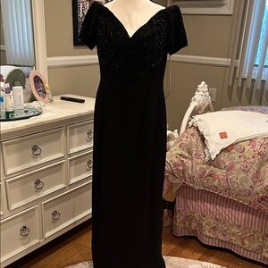 Jovani Black Beaded Maxi Dress